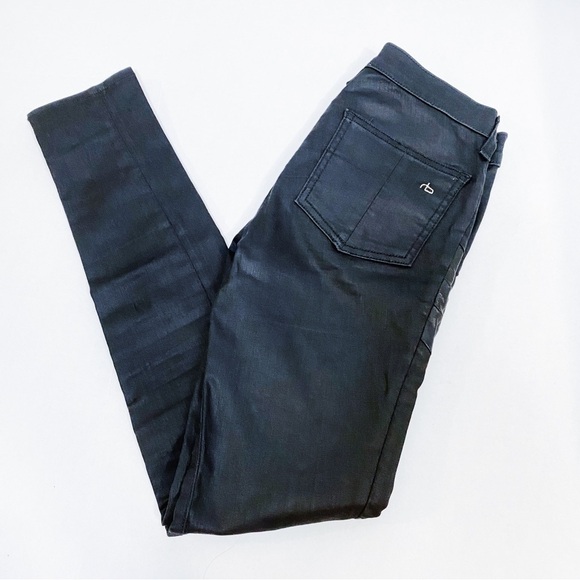 Rag & Bone - Black Waxed Moto Jeans - Picture 2 of 6